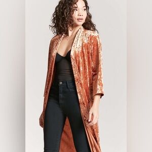 Velvet Orange Duster Cardigan kimono